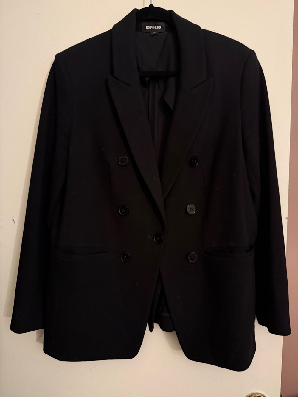 Express Women's Black Double-Breasted Blazer